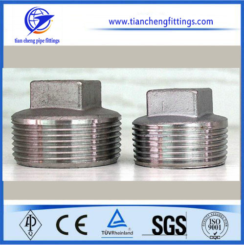 NPT Thread Stainless Steel Pipe Fitting Square Plug